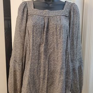 Lauren Conrad Floral Square Neck Peasant Top